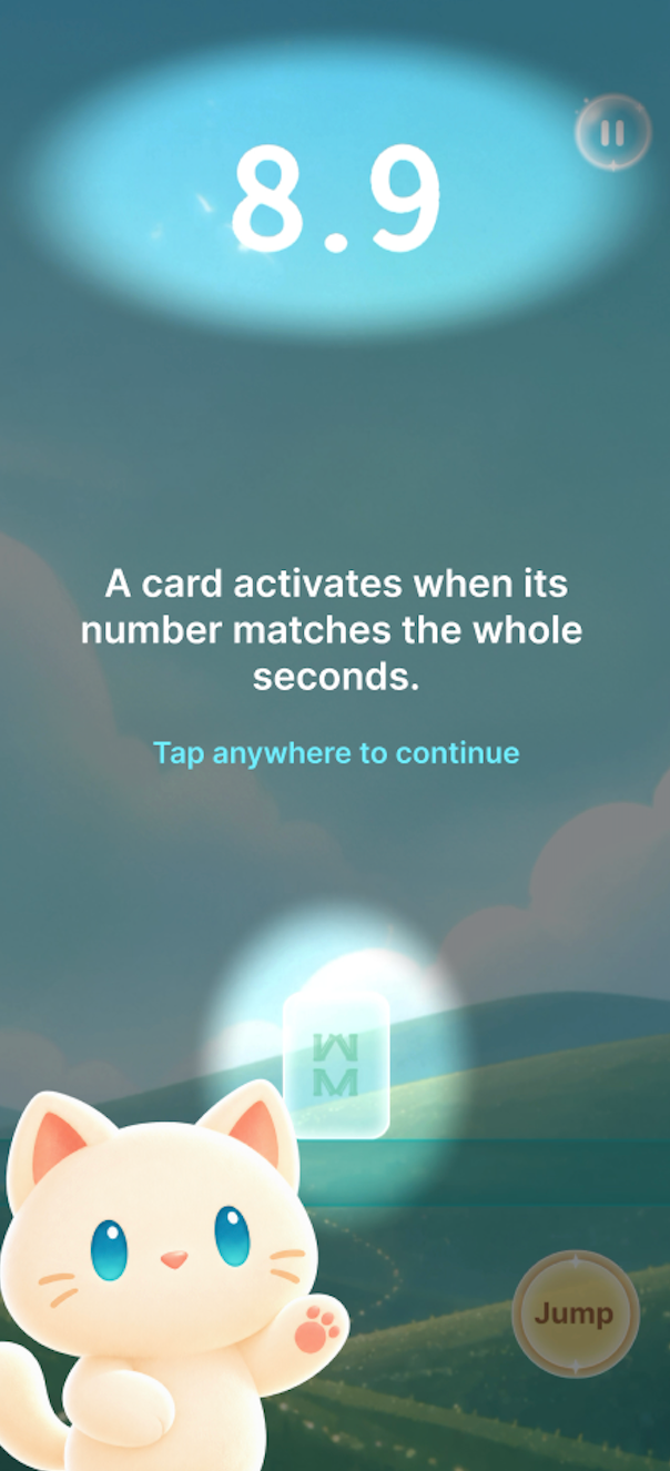 Tutorial screen explaining the timing mechanic